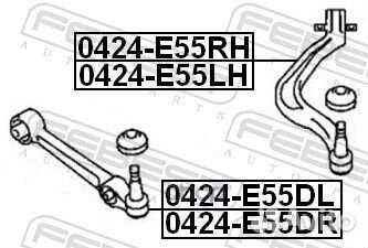 Рычаг подвески febest 0424-E55RH (MB912512)