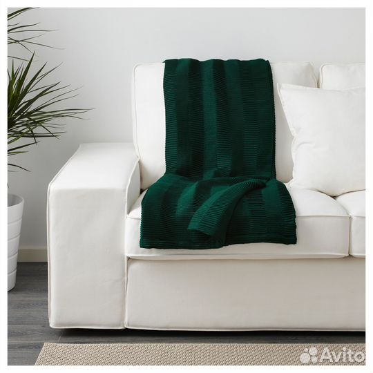 Плед, зеленый 120х160 IKEA Икеа новый