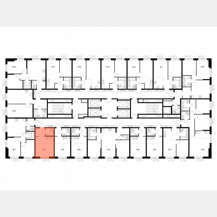 Квартира-студия, 23,5 м², 13/24 эт.