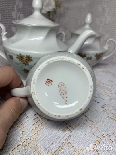 Сахарница, молочник,чайник. Рижский