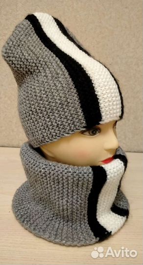 Комплект шапка и снуд демисезонный