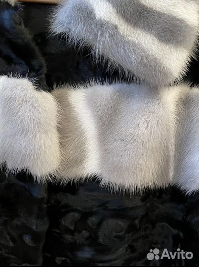 Жилетка из голубой норки и каракульчи