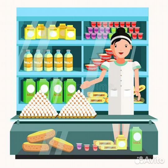 Продавец в продуктовый магазин