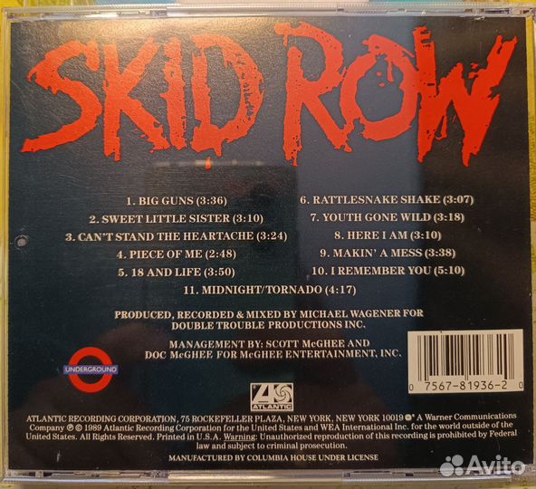 CD Skid Row - Skid Row (1989)