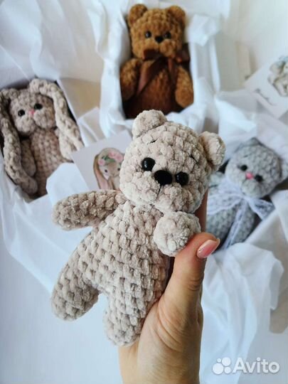 Подарок ручной работы, ладонный зайка/мишка/котик