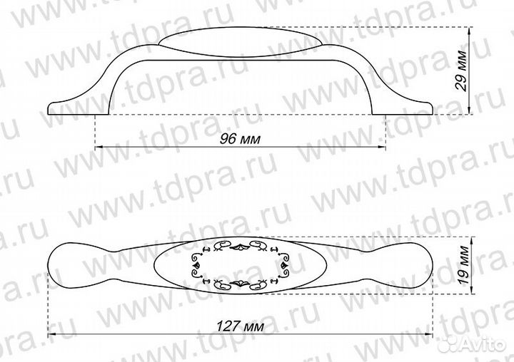Ручка-скоба 96мм золото аr 19UP MLK3.300