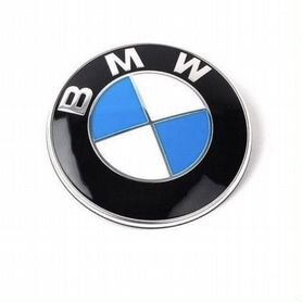 Эмблема BMW 60 мм на капот-багажник руль синяя