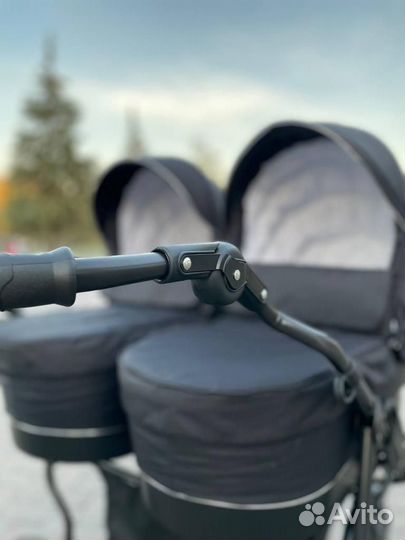 Коляска для двойни Mikadо (3в1), ширина - 77 см