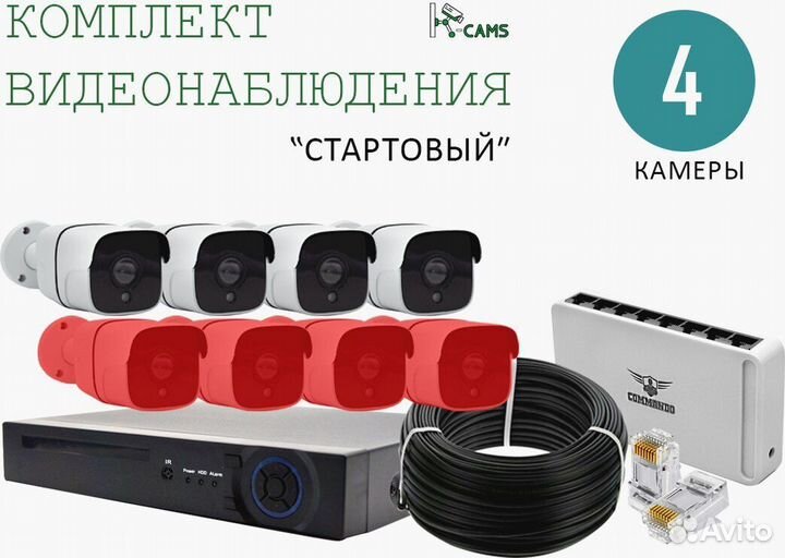 NEW Комплект видеонаблюдения Стартовый 4 камеры
