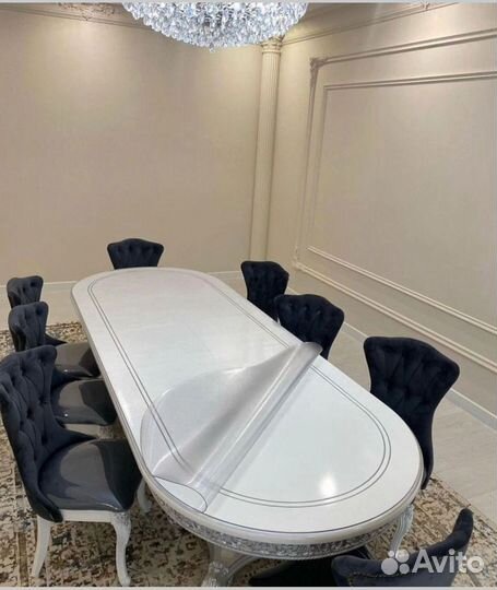 Прозрачная накладка на тканевую скатерть