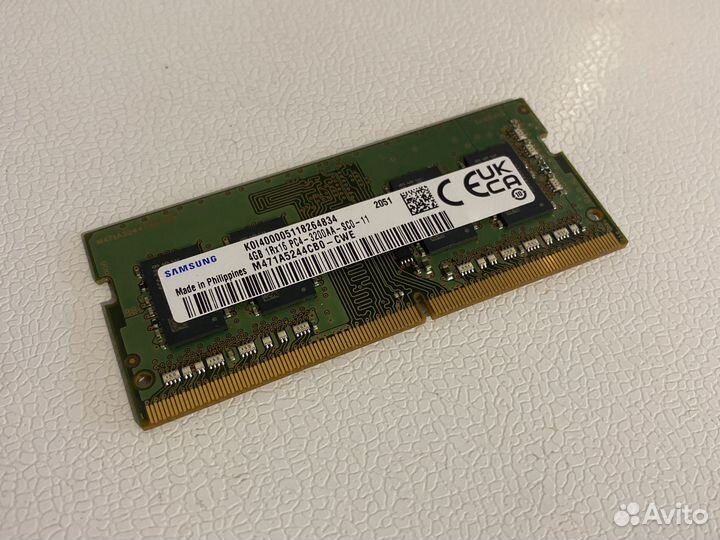 Оперативная память sodimm DDR4 4гб 3200 мгц