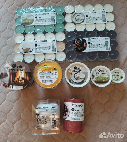 Ароматические свечи IKEA подсвечники отдушка Дофта