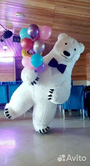 Белый мишка-улыбашка поздравление