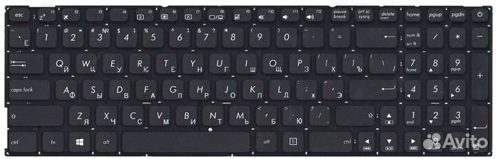 Клавиатура asus X541NA-DM552T чёрная, OEM