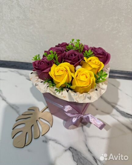 Букет из мыльных роз