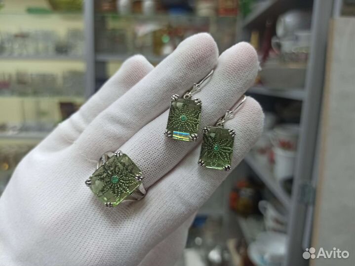 Набор Серьги Кольцо Серебрение Коллекционные