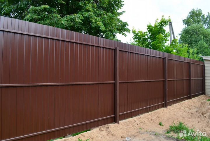 Заборы из профнастила, евроштакетника, кирпича