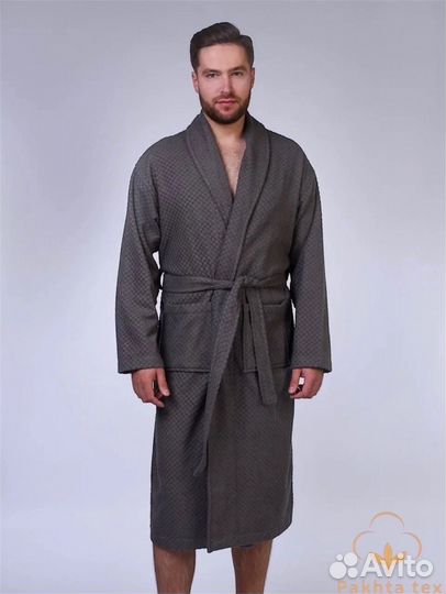 Мужской махровый халат велюр/хлопок
