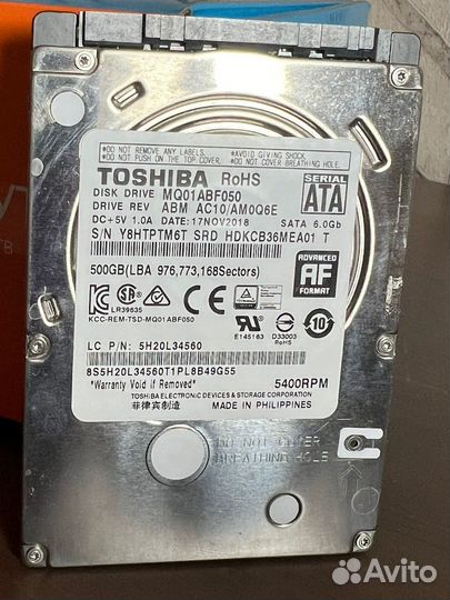 Жесткий диск toshiba