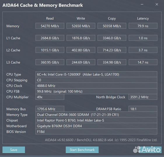 Комплект Gigabyte B760M DS3H+i5-12600кf+16 Гб