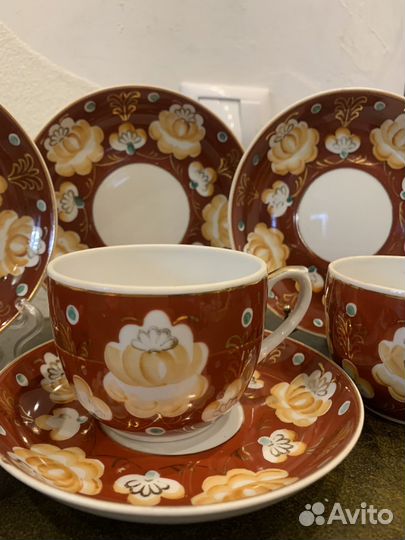 Чайные пары Дфз Хлопок на коричневом