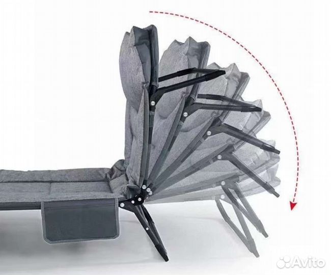 Раскладушка мягкая для рыбалки и отдыха на природе
