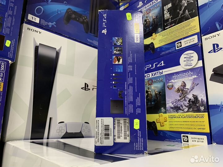 PS4 Slim 500Gb с играми