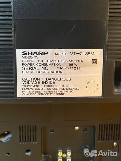 Телевизор видеодвойка sharp VT-2138M