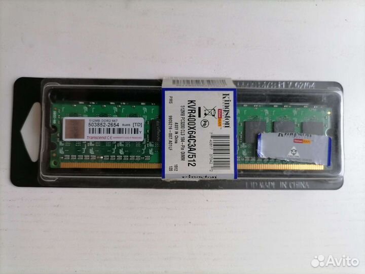 Оператив память Kingston Трансенд KVR400X64C3A/512