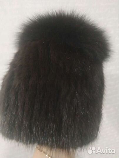 Шапка из вязаной норки