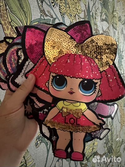 Нашивка кукла лол пайетки