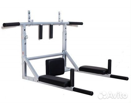 Турник-брусья-пресс 3 в 1 графит, белый, серый