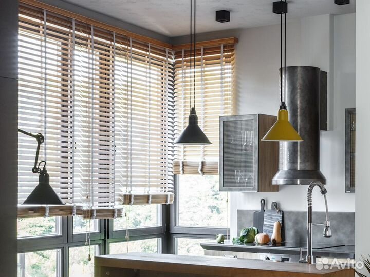 Горизонтальные деревянные жалюзи 60*150