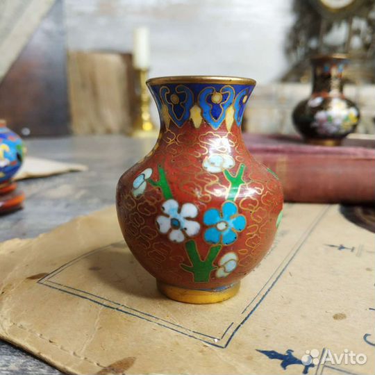 Антиквариат из Европы. Стар вазочки Клуазоне