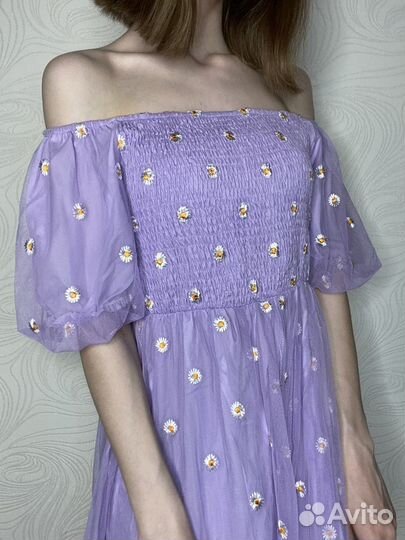 Платье фиолетове в ромашку