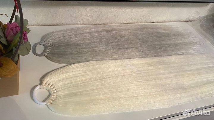 Накладной шиньон хвост из термоволокна