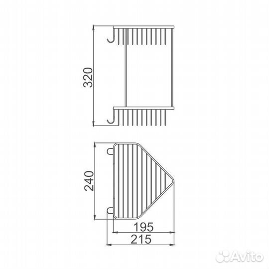 Полка металлическая угловая D-Lin D201305, хром