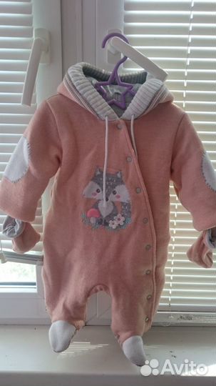 Вязаный комбинезон 62 р-р с шерстью мериноса