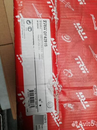 Диск тормозной TRW Hyundai Santa Fe DF4291