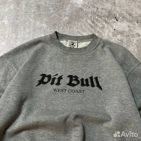 Винтажный серый свитшот Pit Bull Big Logo Оригинал