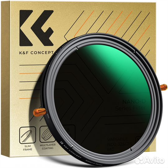 Светофильтр K&F Concept 62mm Nano-D CPL + Variable ND2-ND32