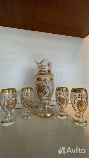 Графин и стаканы богемия