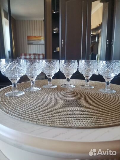 Хрустальные фужеры Чехия винтаж