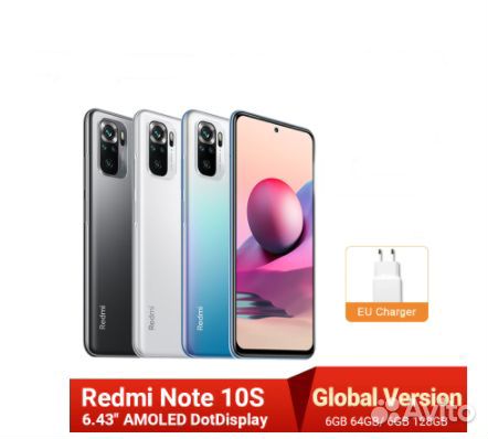 Xiaomi redmi note 10S 6+128 серый. Новый