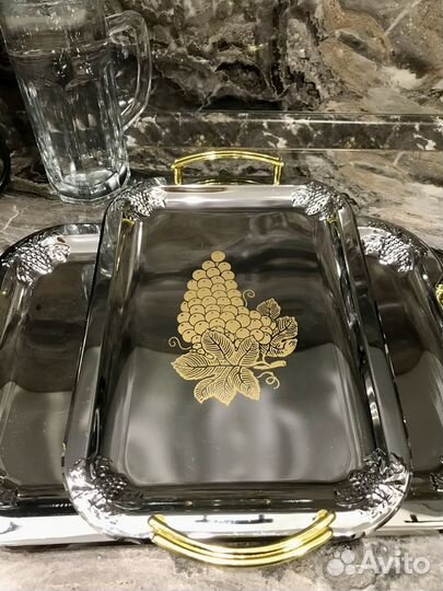 Подносы металлические, покрытие - хром