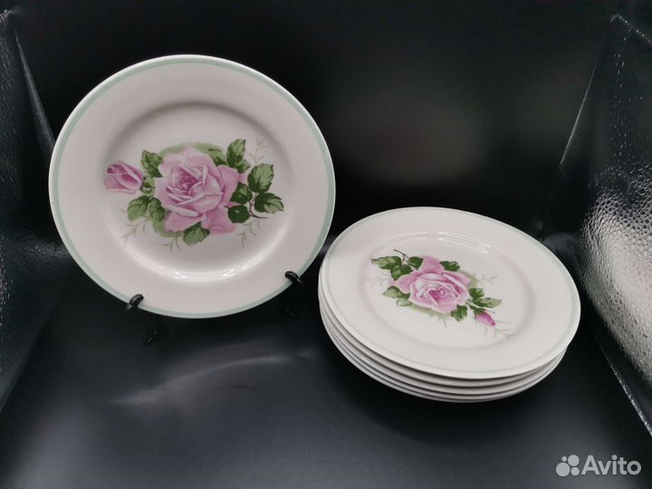 Тарелки Блюдца десертные Розы фхз Хайта СССР