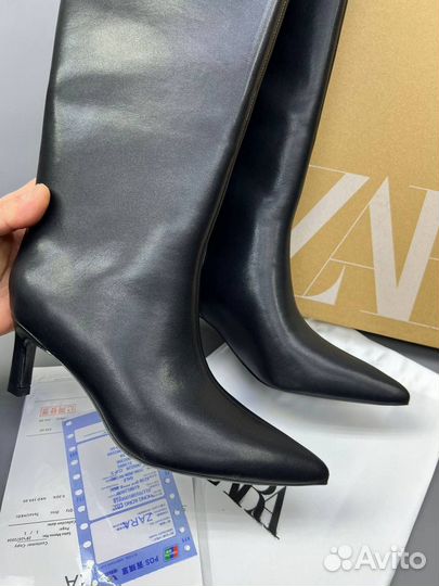 Сапоги демисезонные, натуральные Zara 