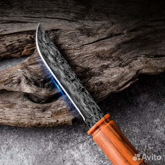 Нож туристический коричневый бамбук-zjd-16