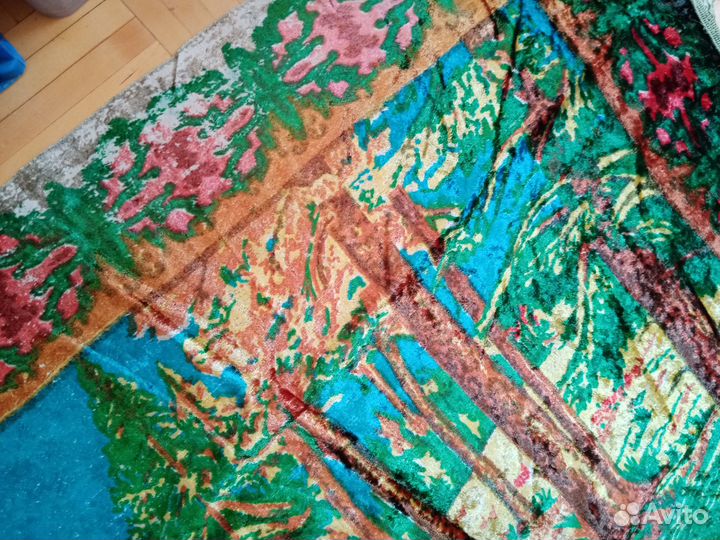 Ковер плюшевый СССР с оленями. Лот 8 лот