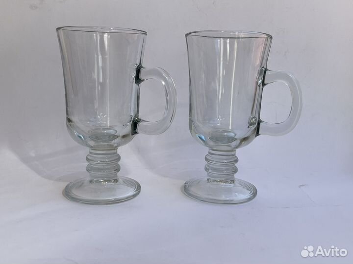 Бокалы из стекла для чая и кофе 2 пары